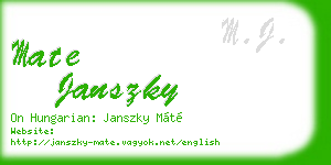 mate janszky business card