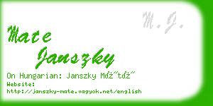 mate janszky business card